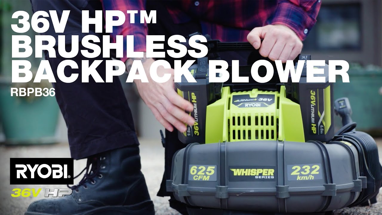 RYOBI: 36V HP™ Brushless Backpack Blower (RBPB36) in action